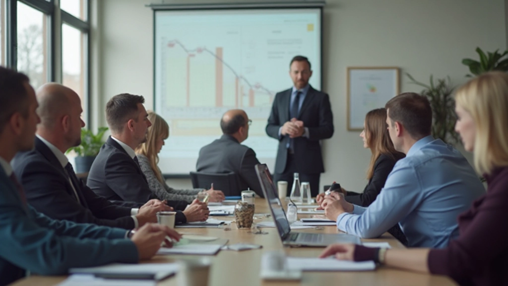 Skupiny ľudí sa zúčastňujú školenia o finančnom plánovaní v školskej miestnosti