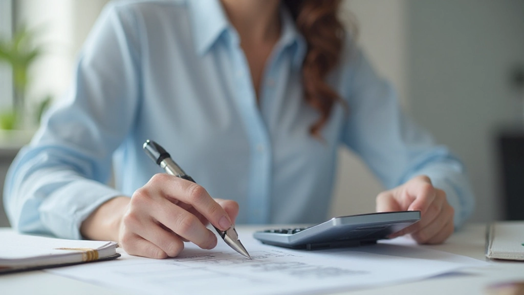 Pracovníčka spracúva informácie o dlhu a splácaní pôžičiek na pracovnom stole